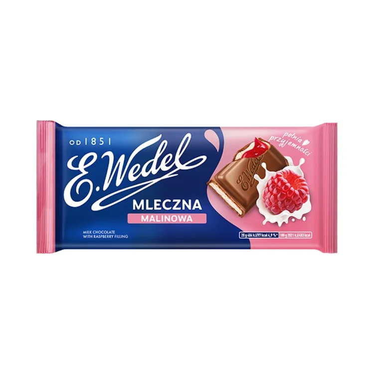WEDEL Milk Chocolate With Raspberry Filling 100g wedel-milk-chocolate-with-raspberry-filling-100g